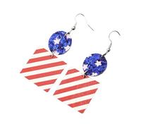 Orecchini alla moda stampati a più strati che mostrano bandiere americane paillettes decorazione per feste e uso quotidiano orecchini unici dichiarazione, Misura unica, come descritto, come descritto