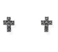 Amen Orecchini da donna Collezione Croci Argento 925 rodiato Zirconi Ø 7 mm ORCRZN