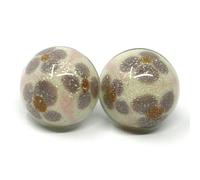 ORECCHINI ANTICA MURRINA VENEZIA, OR535A03, MEZZA SFERA, ROSA VIOLA, FIORI