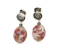 ORECCHINI ANTICA MURRINA VENEZIA PENDENTI CON VETRO DI MURANO ROSSO OR534A11