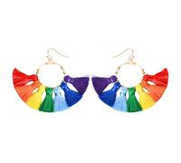 Orecchini arcobaleno con nappe, 1 paia di orecchini a perno arcobaleno, Orecchini Orgoglioso, orecchini in stile boho, orecchini lunghi con nappa, Accessori Orecchini Per Donne