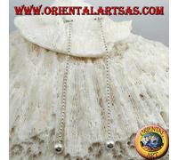 Orecchini Argento 925‰ a farfalla con catenina a pallini e pallina grande finale