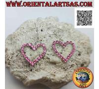 Orecchini Argento 925‰ a monachella con cuore di zirconi grande incastonati