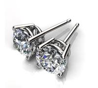 ORECCHINI ARGENTO 925 BRILLANTE DIAMANTE PUNTO LUCE UOMO DONNA ★ GIOIELLERIA