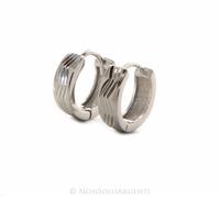 orecchini argento 925 massiccio zig zag piccoli righe diamantati 12mm scattino