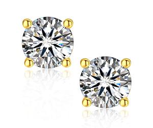 Orecchini Argento 925, MomentWish 1Carat Moissanite Diamond Orecchini Delle Donne, VVS1 D ColorGold Plated Orecchini mith Gift Box Gra Certifika Regalo per Le Donne Uomini