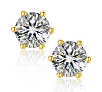 Orecchini Argento 925, MomentWish 2Carat Moissanite Diamond Orecchini Donne, VVS1 D ColorGold Placcato Orecchini mith Scatola Regalo Gra Certifika Gift Friend