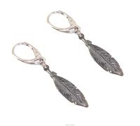 orecchini argento 925 pendenti a monachella ciondolo foglia scuro donna pendente