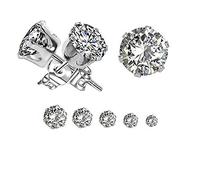 Orecchini Argento 925 Punto Luce - Brillante Zircone 7 mm - Rodiato