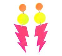 Orecchini Argento Orecchini pendenti in acrilico per ragazze, alla moda, per feste punk, rave, discoteche, festival, gioielli luminosi (RD2, One Size)