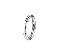 Orecchini Argento Orecchino rotondo in acciaio inossidabile Orecchino a cerchio chiuso moda semplice a spirale cerchio in acciaio al titanio (, One Size)