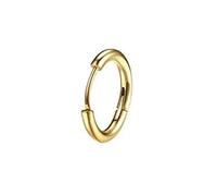 Orecchini Argento Orecchino rotondo in acciaio inossidabile Orecchino a cerchio chiuso moda semplice a spirale cerchio in acciaio al titanio (B, One Size)