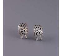 Orecchini Argento Sterling 925 Cerchio,Fascino Etnico Vintage in Argento con Motivo A Vite Traforata, Orecchini Ipoallergenici con Cerniera, Cerchio Fine, Anello Senza Fine, Gioielli per Donne, Uomi