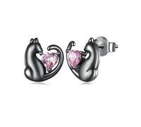 Orecchini Argento Sterling 925 Orecchini Gatto per Donne Ragazze Cubic Zirconia Gatto Orecchini Anallergici Donne Argento Orecchini Gioielli Regali per Amanti dei Gatti
