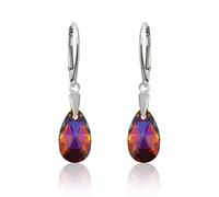 Orecchini Argento Sterling Ganci Fatto Con 6106 Lacrima 16mm Primero Cristalli