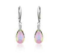 Orecchini Argento Sterling Ganci Fatto Con 6106 Lacrima 16mm Primero Cristalli