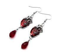 Orecchini asimmetrici a forma di cuore battente Orecchini a catena Orecchino Cuff Clip Gioielleria Regalo Stregone Gotico Per Vampiri Bohe Drop Orecchini Per Donne Gioielli
