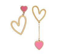 Orecchini Asimmetrici, Cavi Orecchini a Forma di Cuore Lunghi Orecchini a Goccia Orecchini Pendenti a Cuore Grande Bigiotteria per Donne Ragazze Natale Festa San Valentino