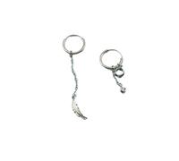 Orecchini asimmetrici con piume con accenti di pietra, orecchini pendenti lunghi con frangia da donna, gioielli alla moda dal design unico, accessori leggeri, regalo creativo per tutti i giorni e