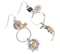 Orecchini asimmetrici, mitologia greca, viso, sole, luna, pendente, orecchini, gioielli fatti a mano, per feste e uso quotidiano, orecchini vintage a forma di girasole, Misura unica, come descritto