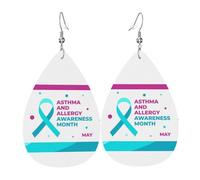 Orecchini Asthma And Allergy Awareness Month Orecchiniin Pelle Leggeri Ciondolo Orecchio Decorazioni Pendenti Per Ragazze Feste Regali