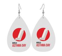Orecchini Asthma Awareness Day Pendenti Moda Orecchiniin Pelle Leggeri Ciondolo Orecchio Per Ragazze Feste Donne
