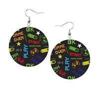 Orecchini astratti in stile gioco Gocce fluenti Orecchini in pelle a forma rotonda Leggeri pendenti Gioielli da donna per ragazze, perfetti da indossare tutti i giorni