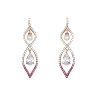 Orecchini Au 375/585/750 in oro con gocce di moissanite, forma infinita