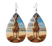 Orecchini Australian Animals On The Beach Confortevoli Orecchini Pendenti Lunghi Stampa Waterdrop Di Orecchino Di Cuoio Per Decorazioni Festa Vacanze