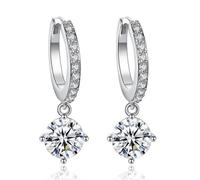 Orecchini Autentici Mosaico CZ Quattro Artigli zircone Orecchini Pendenti per Le Donne oorbellen brincos pendientes