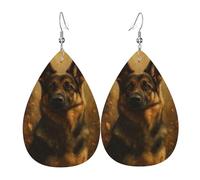 Orecchini Autumn Germany Shepherd Dog Orecchini In Pelle Divertenti Penzolare Pendenti Per Donne Ragazze Carnevale
