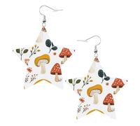 Orecchini Bambina Cute Cartoon Mushrooms Flowers Confortevoli Orecchini Pendenti Donna Stampa Ciondolo Orecchio Per Vacanze Decorazioni Bambina