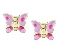 Orecchini bambina di Amen della collezione Junior. Gioiello realizzato in argento 925 di colore oro e smalto rosa e fucsia. La referenza è ORJFAGRO3