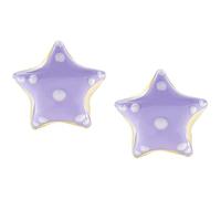 Orecchini bambina di Amen della collezione Junior. Gioiello realizzato in argento 925 di colore oro e smalto lilla e bianco. La referenza è ORJSTGLI3