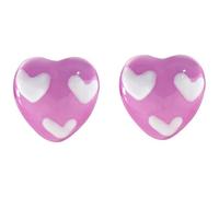 Orecchini bambina di Amen della collezione Junior. Gioiello realizzato in argento 925 di colore oro e smalto rosa e bianco. La referenza è ORJCUGRO3