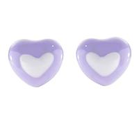 Orecchini bambina di Amen della collezione Junior. Gioiello realizzato in argento 925 di colore oro e smalto lilla e bianco. La referenza è ORJCUGLI3