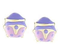 Orecchini bambina di Amen della collezione Junior. Gioiello realizzato in argento 925 di colore oro e smalto rosa e lilla. La referenza è ORJCOGLI3