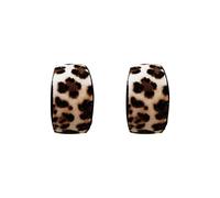 Orecchini Bebè Cerchio 'orecchio Orecchini a cerchio con stampa leopardata Temperamento pendente Atmosfera senior Ornamenti per le orecchie esagerati Autunno e inverno Donna (Black, One Size)