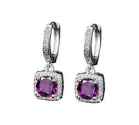 Orecchini bianchi per ragazze fashionable and popular Square Bag One Imitation Moissanite Silver Earring For Women Zircon Ear Clip and Earring Gomma Per Orecchini, A, Rame, Nessuna pietra preziosa