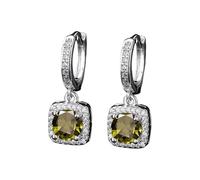 Orecchini bianchi per ragazze fashionable and popular Square Bag One Imitation Moissanite Silver Earring For Women Zircon Ear Clip and Earring Gomma Per Orecchini, A, Rame, Nessuna pietra preziosa