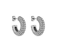 Orecchini Big Glitter PURELEI® (argento), Orecchini donna in acciaio inossidabile, Gioielli da donna durevoli con pietre, Orecchini a cerchio ideali come regalo, 20 mm di diametro
