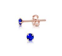 Orecchini Blu - Orecchini Punto Luce Oro - Punto Luce Argento 925 Placcati Oro Rosa - Orecchini Lobo Donna - Orecchini Oro Rosa - Orecchini Bambina - Orecchini Colorati Punti Luce