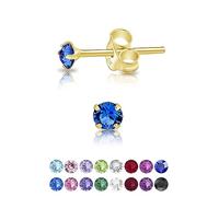 Orecchini Blu Zaffiro Punto Luce - Argento 925 Placcato Oro - Lobo Donna