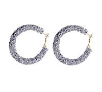 Orecchini Bohémien Luccicanti Paillettes Glitter Orecchini a Cerchio Avvolto Dichiarazione Circolare placcata Rhinestone Pennello per Lena per Donne Ragazze Boho gioielleria Cerchio con Tela