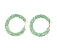 Orecchini Bohémien Luccicanti Paillettes Glitter Orecchini a Cerchio Avvolto Dichiarazione Circolare placcata Rhinestone Pennello per Lena per Donne Ragazze Boho gioielleria Cerchio con Tela