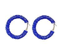 Orecchini Bohémien Luccicanti Paillettes Glitter Orecchini a Cerchio Avvolto Dichiarazione Circolare placcata Rhinestone Pennello per Lena per Donne Ragazze Boho gioielleria Cerchio con Tela