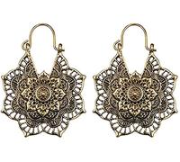 Orecchini Boho da Donna, Orecchini a Cerchio Etnici tribali Indiani Zingari d'Argento antichi (Oro) Clever Fashion