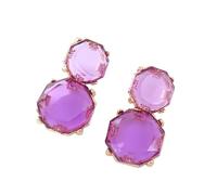 Orecchini Boho Geometrici Rotondi Sfaccettati In Resina Color Caramella, Semplici e Alla Moda, Orecchini A Bottone Trasparenti Viola, Gioielli Estivi Carini e Alla Moda per Le Donne