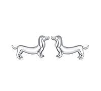 Orecchini Cane Argento Sterling 925 - Qings Piccole Cani Carino Animali Orecchini per Donne Ragazze Mini Dog Animal Cucciolo Regalo di Gioielli per gli Amanti Degli Animali