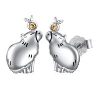 Orecchini Capybara - Orecchini Ragazze Capybara | Orecchini In Argento Sterling | Divertente | Orecchini Divertenti Fatti Di Zinclegazione | Bellissimi Gioielli Di Compleanno In Argento P
